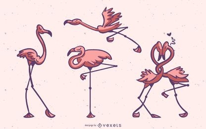 Flamingo Stylish Colored Vector