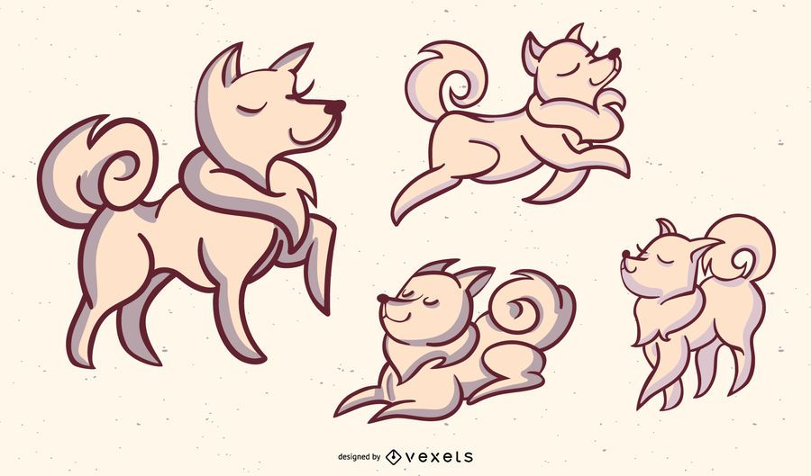 Dog Stylish Illustration Set Dog Stylish Illustration Set