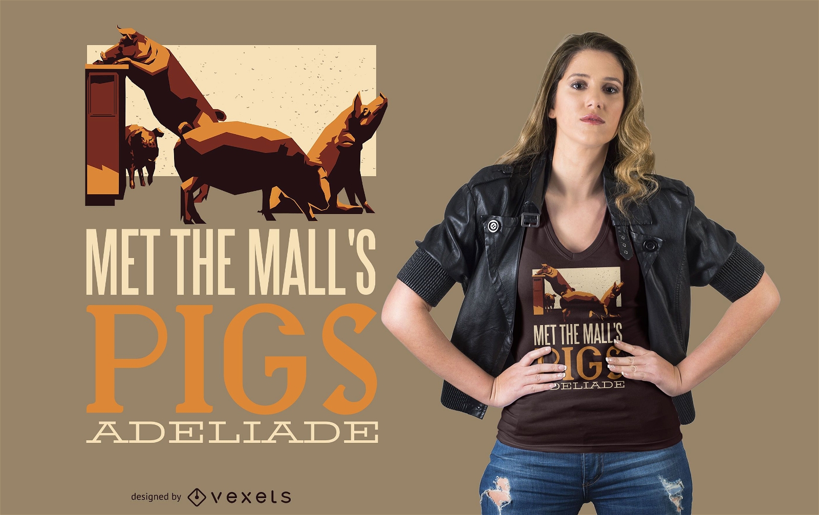 Rundle Mall Pigs T-shirt Design