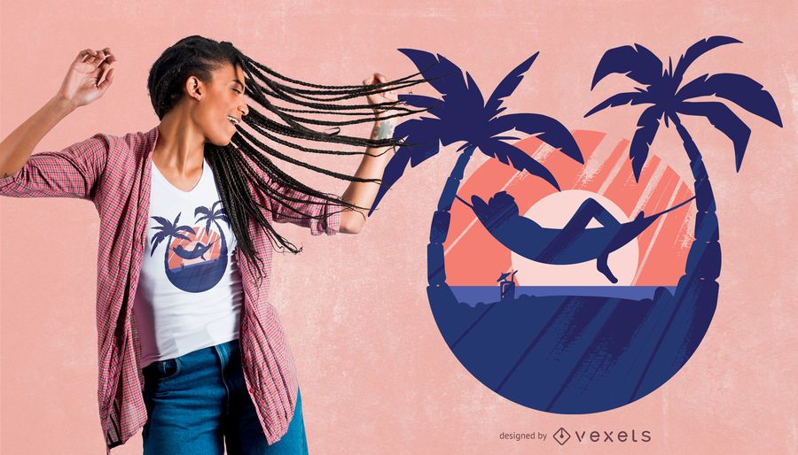O por do sol relaxa o projeto do t-shirt O por do sol relaxa o projeto do t-shirt