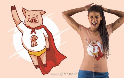 Projeto super do t-shirt do bacon do porco Projeto super do t-shirt do bacon do porco