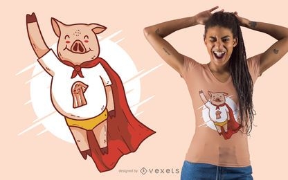 Super Pig Bacon T-shirt Design