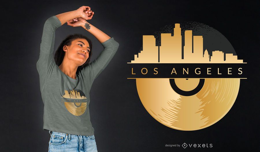 Los Angeles Skyline Vinyl T-shirt Design Los Angeles Skyline Vinyl T-shirt Design