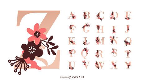 Flower Alphabet Vector Set Flower Alphabet Vector Set