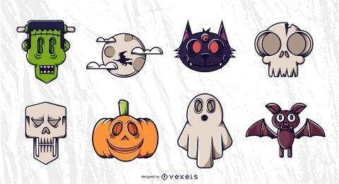 Halloween characters vector set