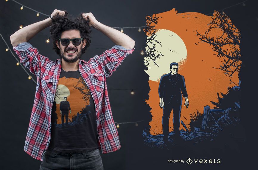 Frankenstein Graphic T-shirt Design Frankenstein Graphic T-shirt Design