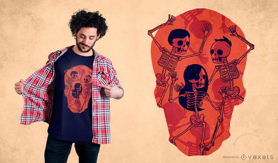 Skeleton spooky dance t-shirt design Skeleton spooky dance t-shirt design