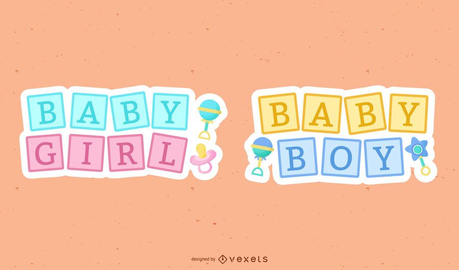 New baby cute lettering set New baby cute lettering set