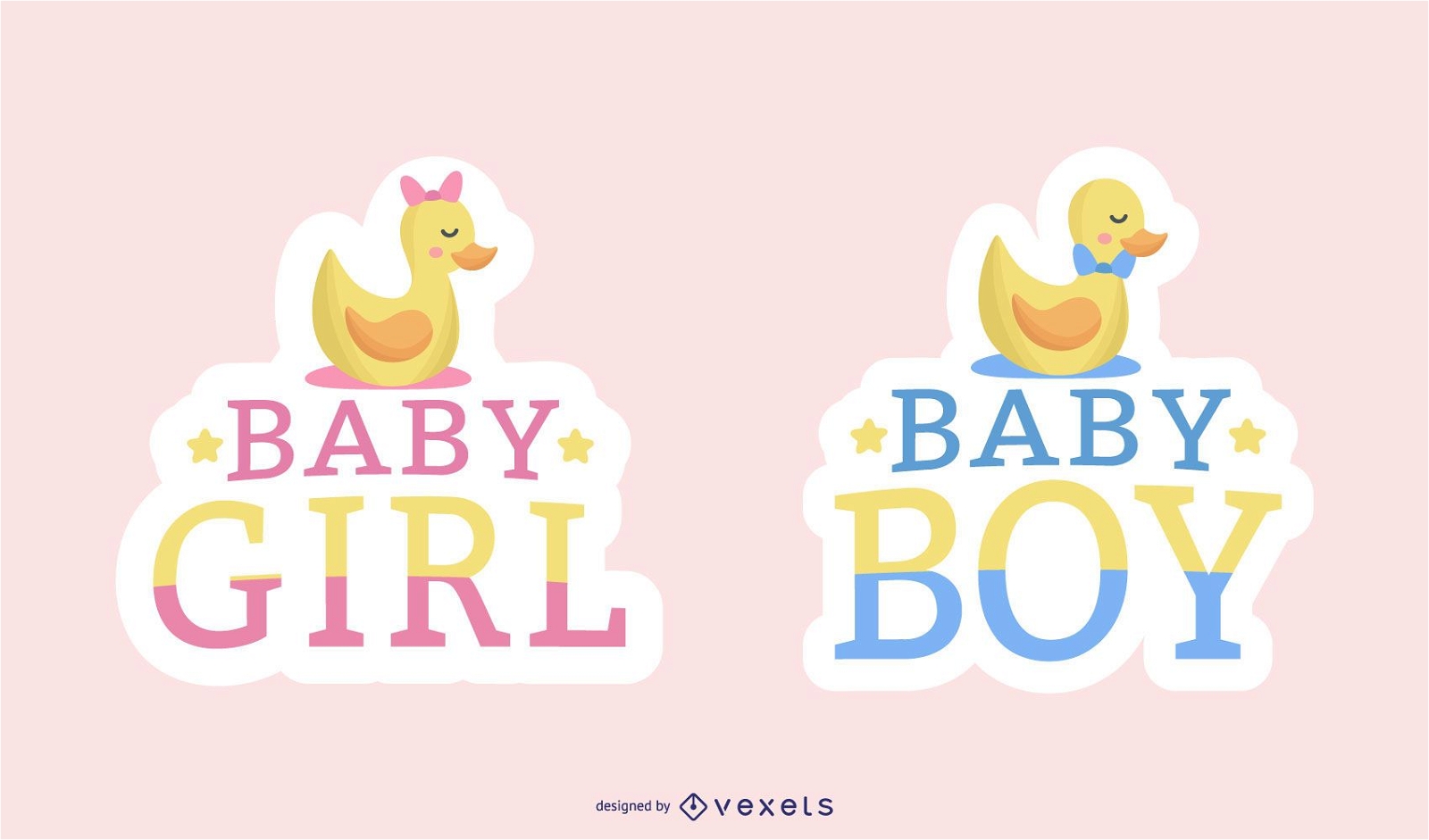 Baby Girl And Baby Boy Sticker Set