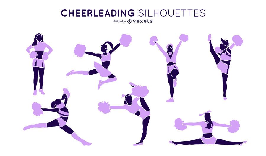 Cheerleading Silhouette Set Cheerleading Silhouette Set