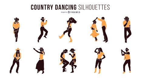 Siluetas de baile de campo Siluetas de baile de campo