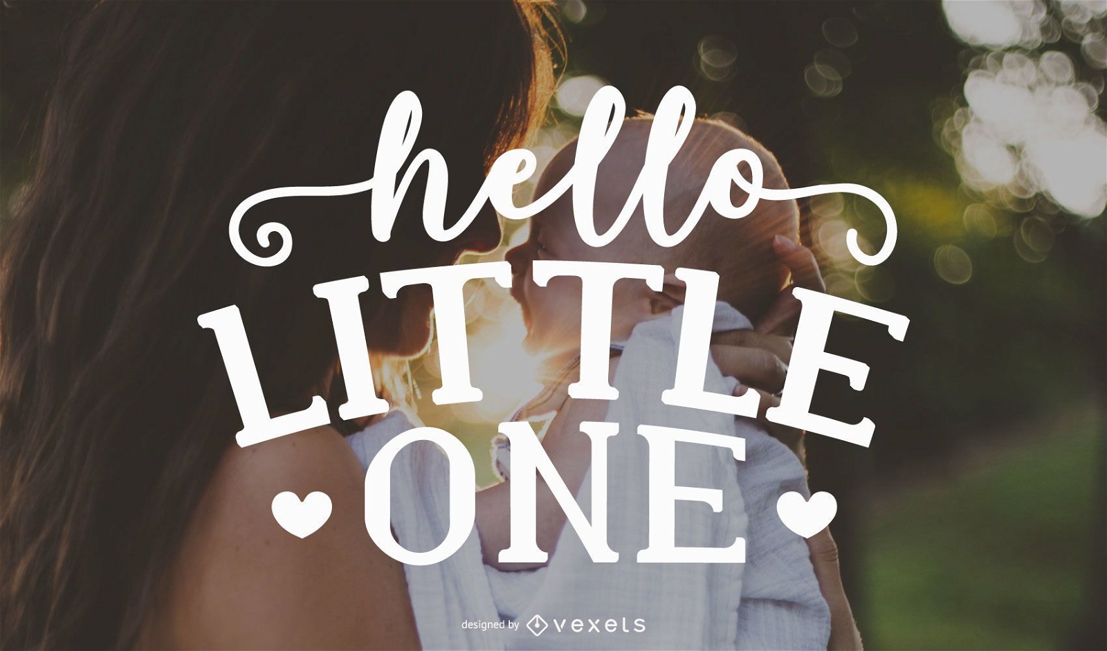 Hallo Little One Schriftzug Hintergrund Design