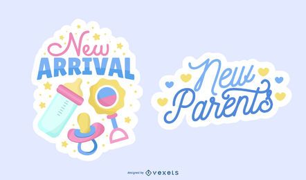 Neues Baby Arrival Label Set