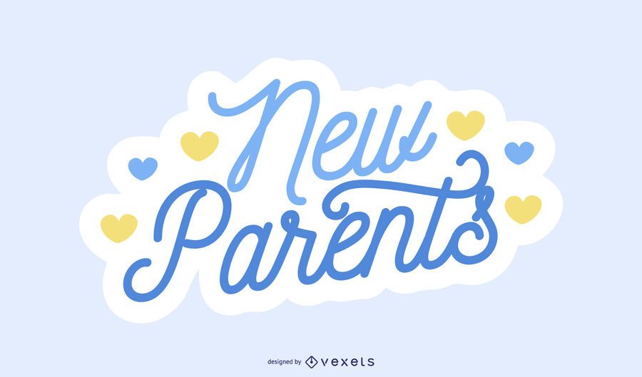Nuevo diseño de letras azules para padres Nuevo diseño de letras azules para padres