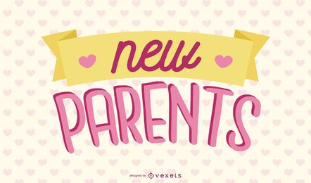 Pinkes Schriftzugdesign der neuen Eltern