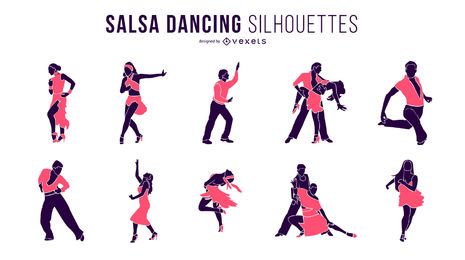 Siluetas de baile de salsa Siluetas de baile de salsa