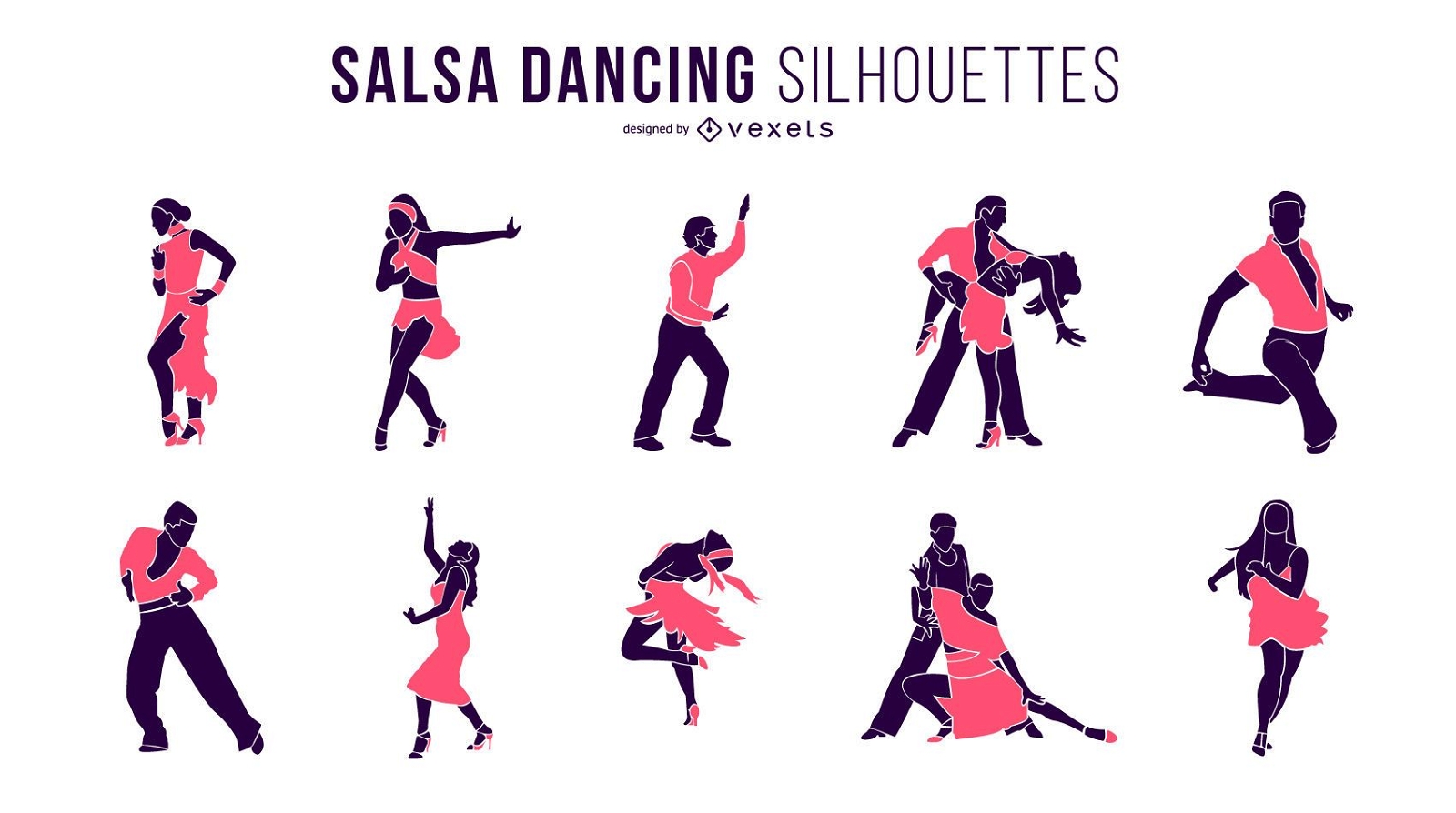 Salsa tanzende Silhouetten