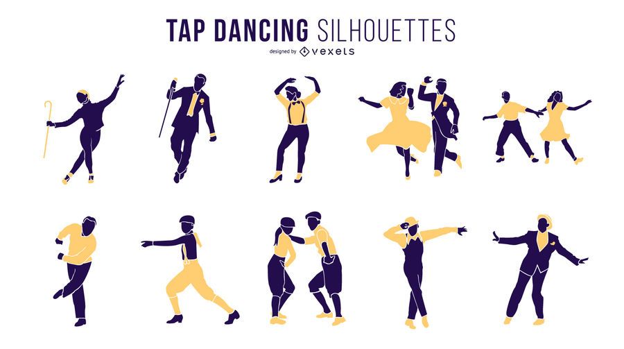 Tap Dancing Silhouette Set Tap Dancing Silhouette Set