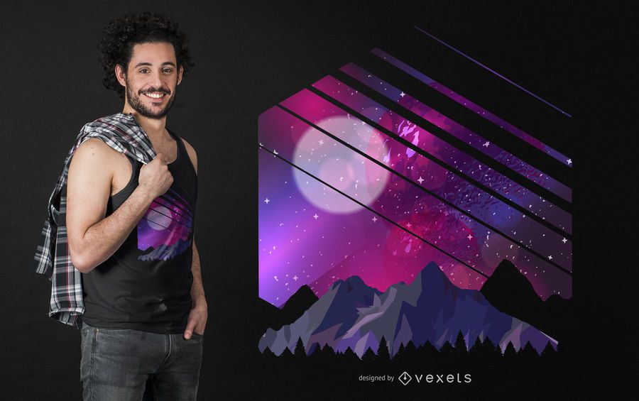 Mountain Galaxy T-shirt Design Mountain Galaxy T-shirt Design