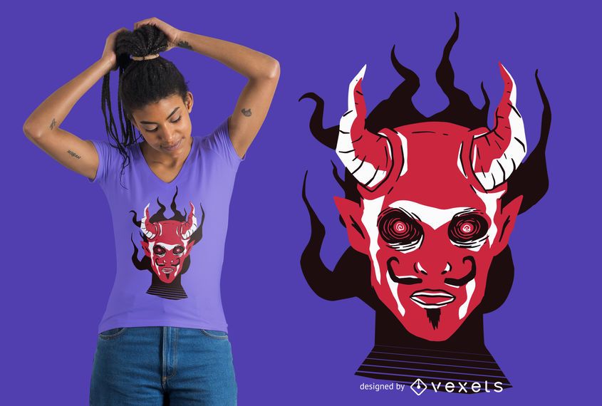 Devil Face T-shirt Design Devil Face T-shirt Design