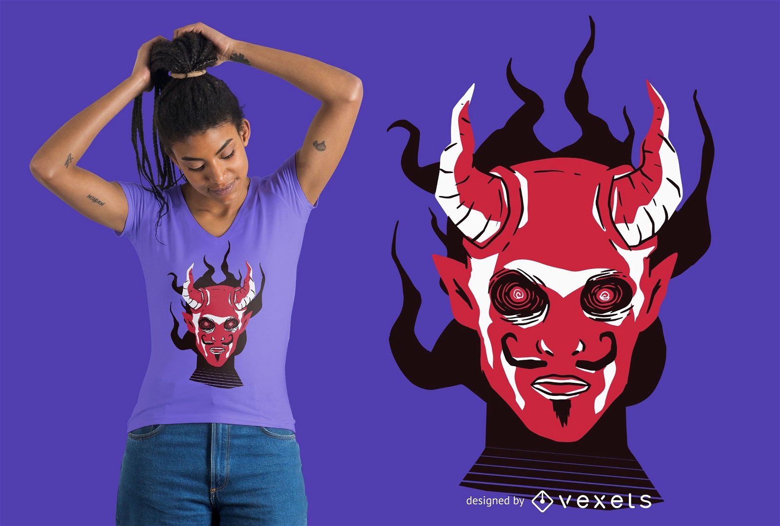 Devil Face T-Shirt Design