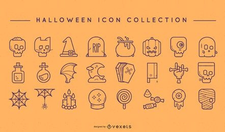 Conjunto de ícones de doodle de Halloween
