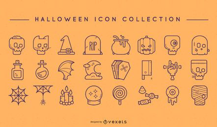 Halloween doodle icon set Halloween doodle icon set