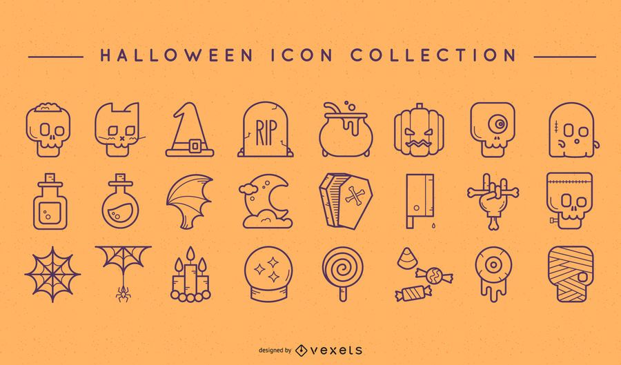 Halloween doodle icon set Halloween doodle icon set