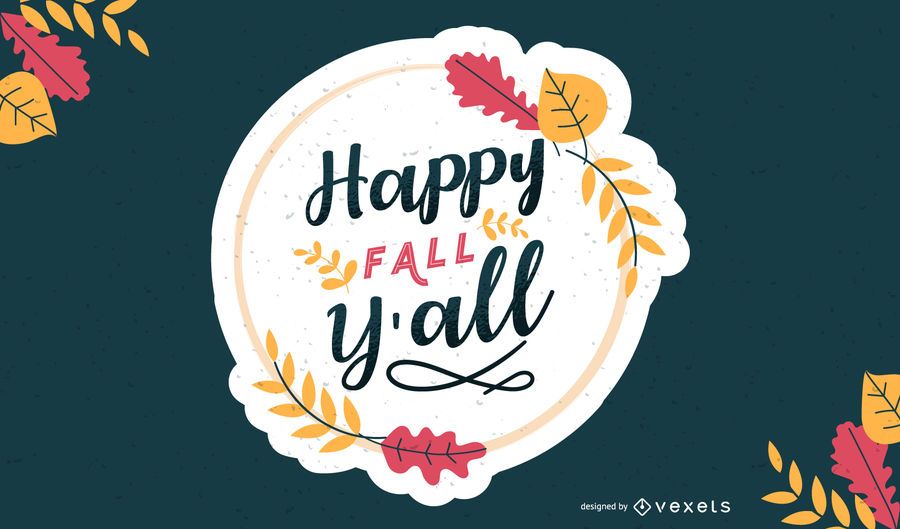 Happy fall y'all lettering design Happy fall y'all lettering design