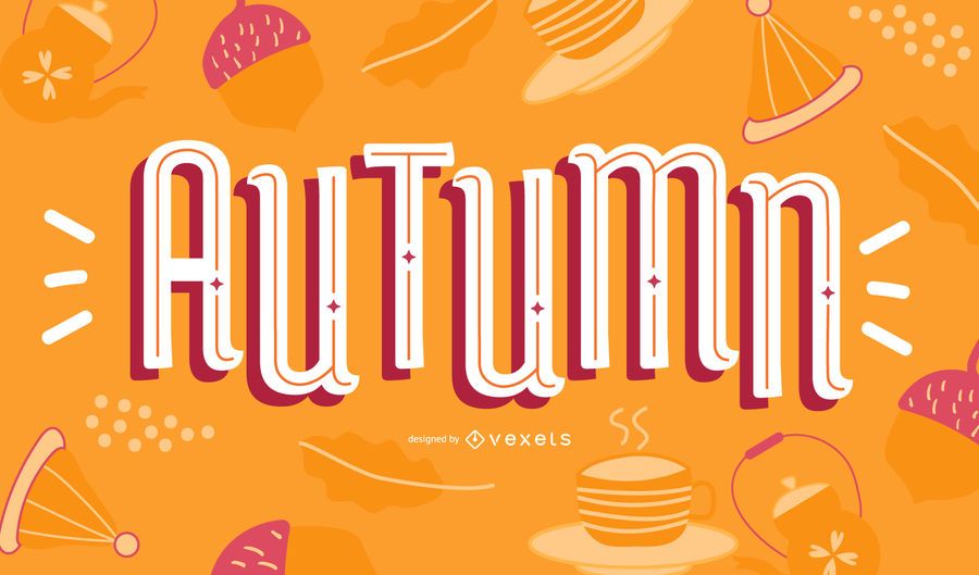 Diseño de letras de otoño Diseño de letras de otoño