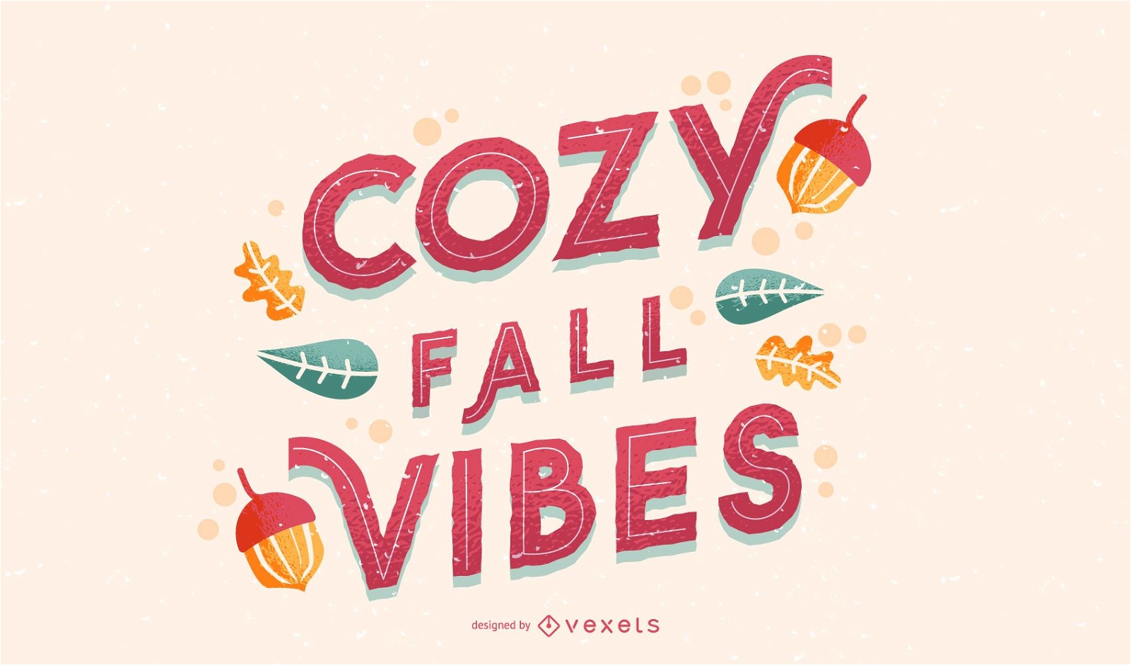 Cozy fall vibes lettering