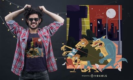 Funny Werewolf T-shirt Design