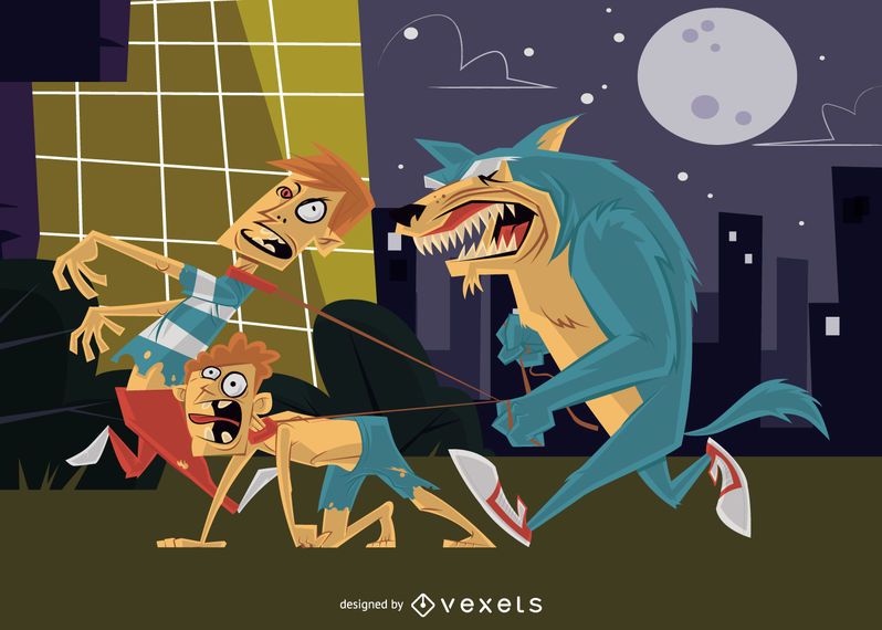Werewolf human pet halloween illustration Werewolf human pet halloween illustration