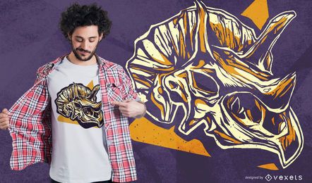 Diseño de camiseta de calavera triceratops Diseño de camiseta de calavera triceratops