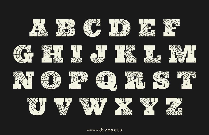 Halloween Spinnennetz Alphabet Halloween Spinnennetz Alphabet