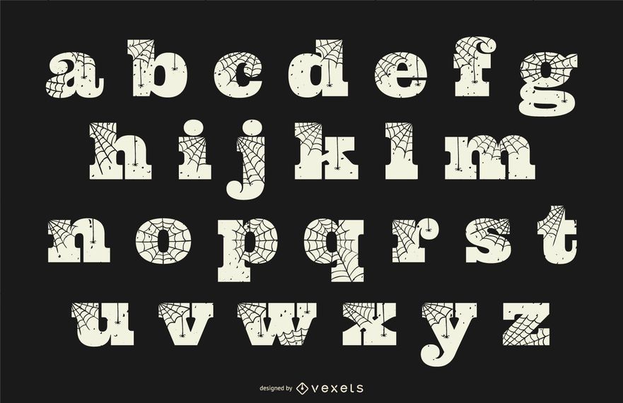 Halloween spider web lowercase alphabet Halloween spider web lowercase alphabet