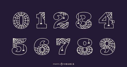 Halloween spider numbers set Halloween spider numbers set