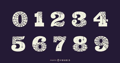 Halloween spider web numbers