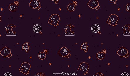 Diseño de patrón de línea de Halloween