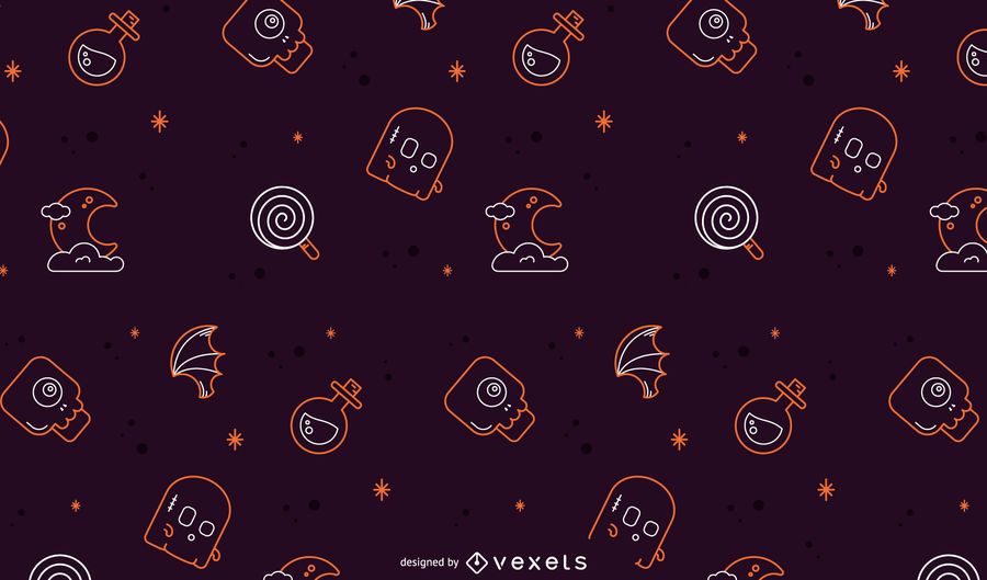 Halloween line pattern design Halloween line pattern design