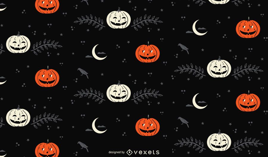 Halloween Moon and Pumpkin pattern Halloween Moon and Pumpkin pattern