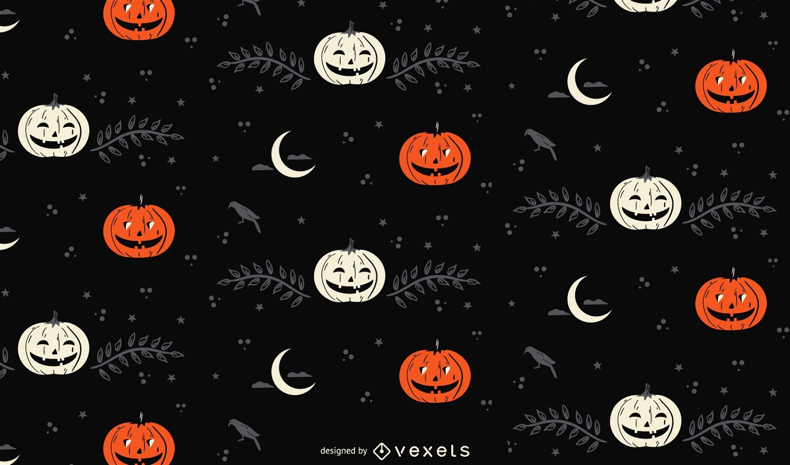 Halloween Mond und Kürbis Muster