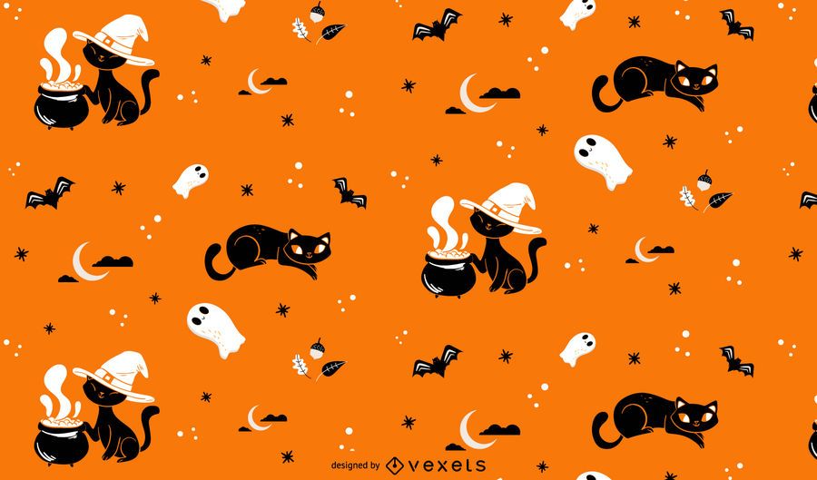 cats ghosts pattern cats ghosts pattern
