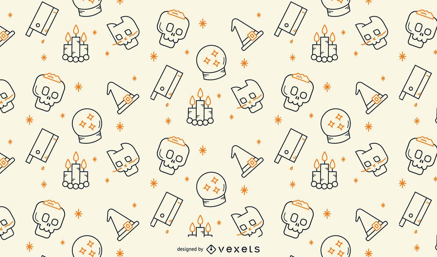 Halloween stroke elements pattern Halloween stroke elements pattern