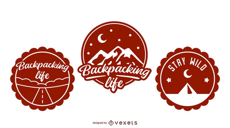 Backpacking badge set Backpacking badge set