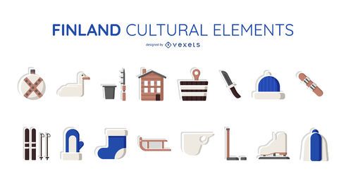 Conjunto de elementos culturales de Finlandia Conjunto de elementos culturales de Finlandia