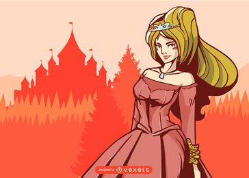 Princesa Real Ilustração Design Princesa Real Ilustração Design