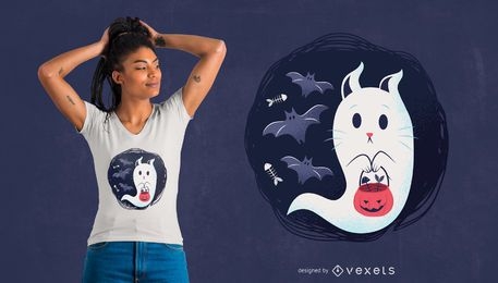 Ghost cat t-shirt design