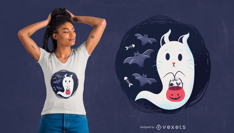 Ghost cat t-shirt design Ghost cat t-shirt design