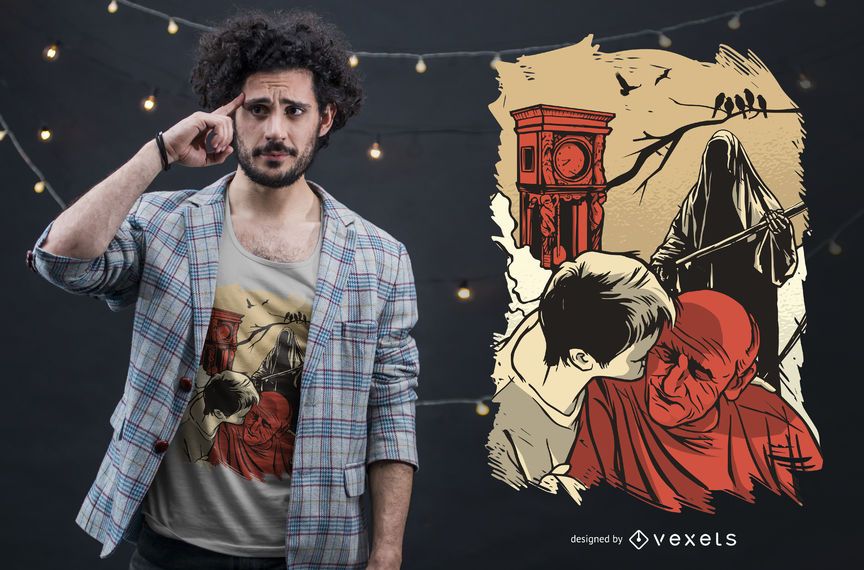 Projeto do t-shirt do tempo da morte Projeto do t-shirt do tempo da morte